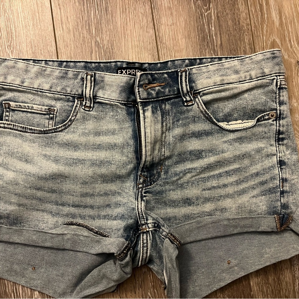 Express Low Rise Denim Shorts